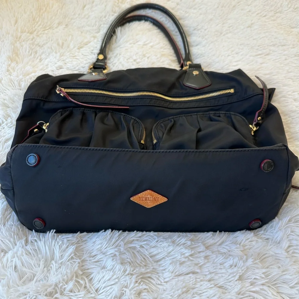 MZ WALLACE Jane Bedford Black Nylon Shoulder Tote Bag Travel Work Satchel
